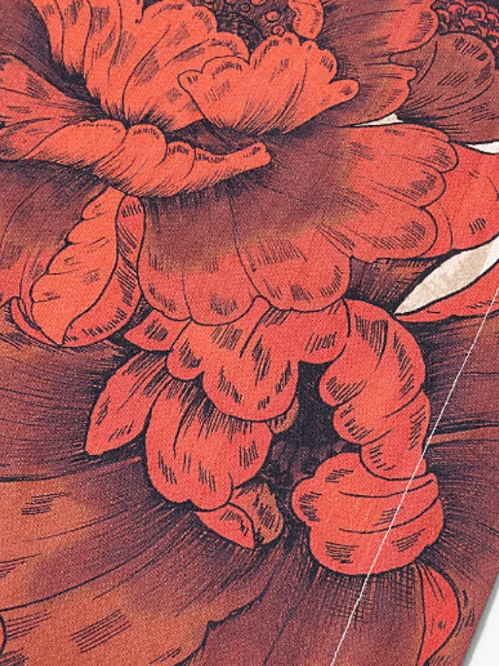 New! Crate&Barrel Elegant Red Floral Table Runner 120”